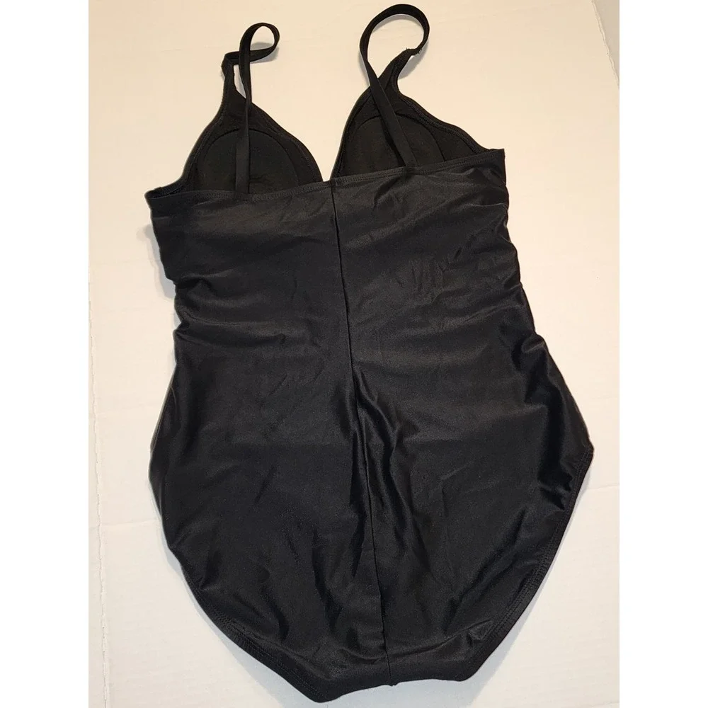 Speedo Women's One Piece Swimsuit Black Full Coverage Size 14